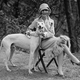 Margaret Gorman with her pet Greyhound.